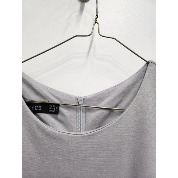 Homeyee Fashion Womens Fit & Flare Dress Small Gray Sleeveless Lace Waist NWT - Picture 4 of 11